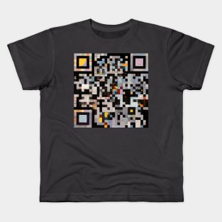 RickRoll QR Code Abstract Painting Kids T-Shirt